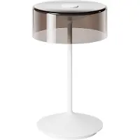 Sigor Numotion LED ladattava pöytävalaisin, valkoinen, lasi, IP54, himmennettävä Numotion,, Valkoinen/opaali, Olohuone/ruokailutila, Lasi, Moderni