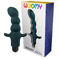 Wooomy Buddy - Värisevä eturauhaskiihotin, tehokas, stimuloiva, muotoiltu, värisevä, turkoosi