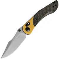 Kizer Cutlery Vanguard Mini Mystic V3636A2 Satin Nitro-V, Burlap Micarta Aluminium Bolster, pocket knife, Paul Munko design