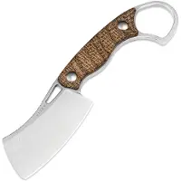 Kizer Cutlery Little Rhino 1065A4, Stonewashed AEB-L, Burlap Micarta fixed knife, Kapuscinski Giedymin design
