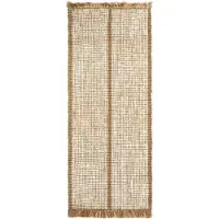 Ferm Living Athens Käsin kudottu juuttimatto 80x200 cm- Natural/Off-whi