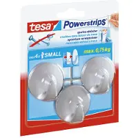 TESA koukut Small Circle matta kromi, 3 kpl.