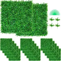 Vevor keinotekoinen puksipuupaneeli UV 48 kpl keinotekoinen pensasaita tekonurmella taustaseinä 10x10" 4 cm puksipuupaneelit tekonurmiaita sisustukseen yksityisyyden suojaan sisä- ja ulkotiloihin puut