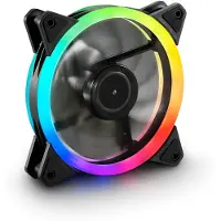 Sharkoon SHARK Blades RGB 120 mm fan with digitally addressable 5V LED backlight, 20 RGB LEDs, 1200 rpm, 18.2 dBA, Fluid Dynamic Bearing (4044951026876)