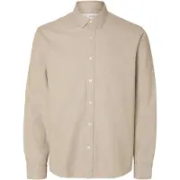 Selected Slmregclaus Noah Brush Twist Sht Ls Noos - Cream - XXL