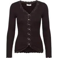 Rosemunde Rwbabette Silk Ls V-Neck Lace Cardi - Brown - XL