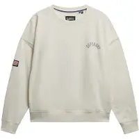 Superdry for woman. W2012446A Athletic Relaxed Printed Crew Sweatshirt off-white (S), Beige, Casual, Cotton