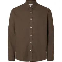Selected Slmregclaus Noah Brush Twist Sht Ls Noos - Brown - L