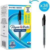 Papermate Flexgrip Ultra ST, Klipsi, Kuulakärkikynä, Musta, 36 kpl, Keskikokoinen (1910073)