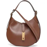Ralph Lauren for woman. 428944017009 Shoulder Polo ID leather bag small (OSFA), Brown, Casual