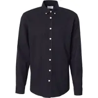 Lindbergh Mélange Brushed Shirt L/S - Regular - Black - S