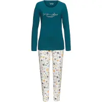 Vivance Pyjama 'Dreams' petrooli / violetinsininen / vaaleanoranssi / villanvalkoinen