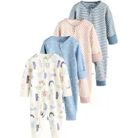 Next Yöpuku vaaleabeige / kuninkaallisen sininen / roosa / valkoinen