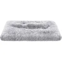Songmics Pehmeä koiranpeti 122 x 74 cm, harmaat raidat