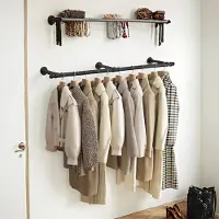 Songmics Vaateripustin, 30,4x170x7 cm, Musta, Riidepuu, HSR104B01, 30.4 x 170 x 7 cm, Must