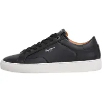 Pepe Jeans for man. PMS00048 Trainers Joe Basic black (44), Fabric, Flat, Laces, Casual