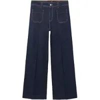 Mango Wide Leg Jeans With Pockets - Navy - 34