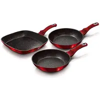 Berlinger Haus pannusetti Metallic Line, Burgundy Edition, 3 kpl