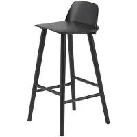 Muuto Nerd baarituoli 75 cm - metallisen jalkatuen kanssa - Black