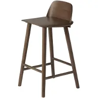 Muuto Nerd baarituoli 65 cm - metallisen jalkatuen kanssa - Stained Dark Brown