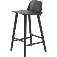 Muuto Nerd baarituoli 65 cm - metallisen jalkatuen kanssa - Black