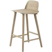 Muuto Nerd baarituoli 65 cm - metallisen jalkatuen kanssa - Oak