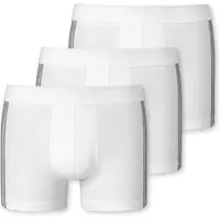 Schiesser 3-Pack Of White Striped Shorts - 95/5 - White - S