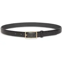 Calvin Klein Vyö 'Emblem Print Rectangular Buckle' musta