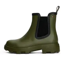 Tommy Hilfiger Flag Ankle Rainboot Warm Lining - Khaki green - 38
