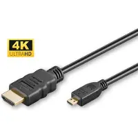Microconnect HDMI 2.0 Type D to A -kaapeli, 4K, jossa Ethernet, 3 m, musta