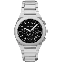 Giorgio Armani Analoginen kello musta / hopea