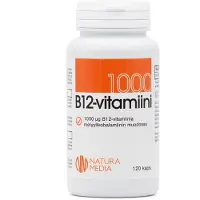 Natura Media B12-vitamiini 1000 µg 120 kaps ravintolisä
