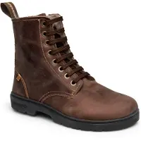 El naturalista unisex. 25264C156005_012 Brown leather ankle boots N5264C (43), Flat, Laces, Casual