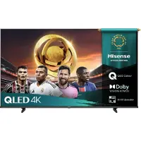 Hisense 50E77Q, 127 cm (50"), 3840 x 2160 pikseliä, QLED, Älytelevisio, Wi-Fi, musta