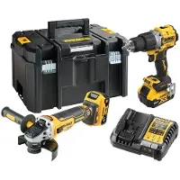 DeWalt Työkalusarja DCK2026P2T-QW (DCD805+DCG405+DCB184+DCB1104); 18 V; 2x5,0 Ah akku