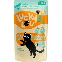 Lucky Lou 16x 125g aikuisten siipikarjan ja taimenen märkä kissanruokaa