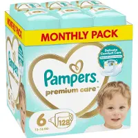 Pampers Kertakäyttövaipat Premium Care Tape 6 (13-18 kg), 128 kpl.