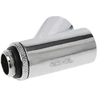 Alphacool Eiszapfen Y-connector 45° - G1/4 kierrettävä, 2x sisäkierre/1x ulkokierre, Chrome
