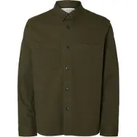 Selected Slmtravis Twill Overshirt Ls Noos - Green - XXL