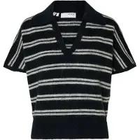 Selected Slflulu Ss Knit Polo - Black - XL