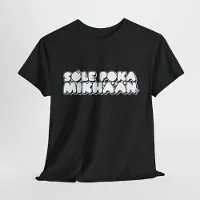 Printify Sole Poka Mikhään t-paita, valkoinen pyöreä teksti | 100% puuvillaa, unisex