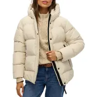 Superdry for woman. W5012004A Hooded Jacket 5 Baffle Sports Puffer beige (S), Casual, Polyester