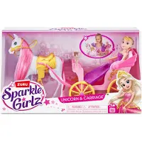 Sparkle Girlz Princess With Unicorn & Carriage nukke