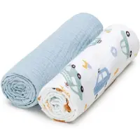 T-Tomi BIO Muslin Diapers kestovaipat Traffic 65x65 cm 2 kpl