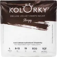 Kolorky Deluxe Velvet Pants Night Sleepy kertakäyttöiset housuvaipat yöksi L 8-13 kg 19 kpl