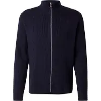 Lindbergh Knitted Zip Cardigan - Navy - S