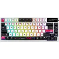 Asus ROG Azoth X, 75%, Langallinen & langaton, USB + RF Wireless + Bluetooth, Mekaaninen, RGB LED, Musta, Valkoinen (90MP044F-BKWA30)