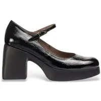 Wonders for woman. H-4940_2024_5792 Black Leather Lady Shoes (39), 5 to 8 cm, Buckle, Casual