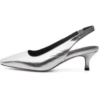 Woden Maxine Slingback Metallic - Silver - 40