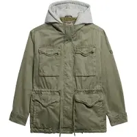 Superdry for woman. W5011918A Green Hooded Military Parka (XS), Casual, Cotton